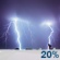 Tonight: A slight chance of showers and thunderstorms between 11pm and 2am. Mostly cloudy, with a low around 66. West wind 0 to 10 mph, with gusts as high as 20 mph. Chance of precipitation is 20%. Tonight: Slight Chance Showers And Thunderstorms